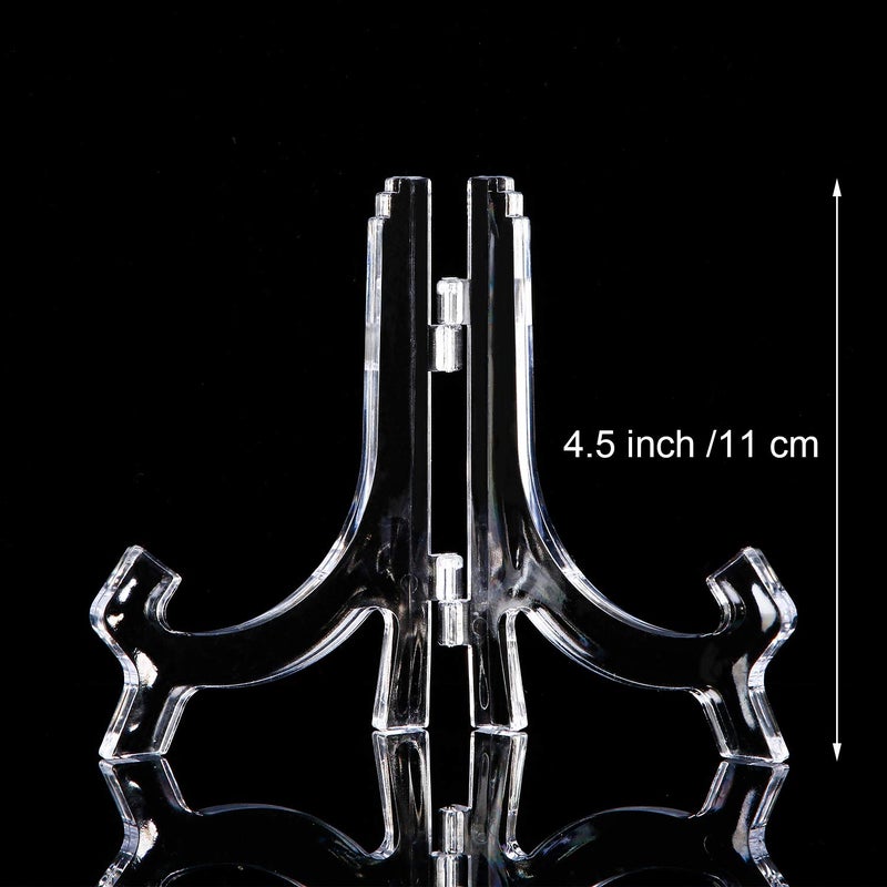 HESTYA 8 Pcs Clear Acrylic Easels Plate Stands Holders to Display Pictures or Other Items for Display Decoration (4.5 Inch) - Image 2
